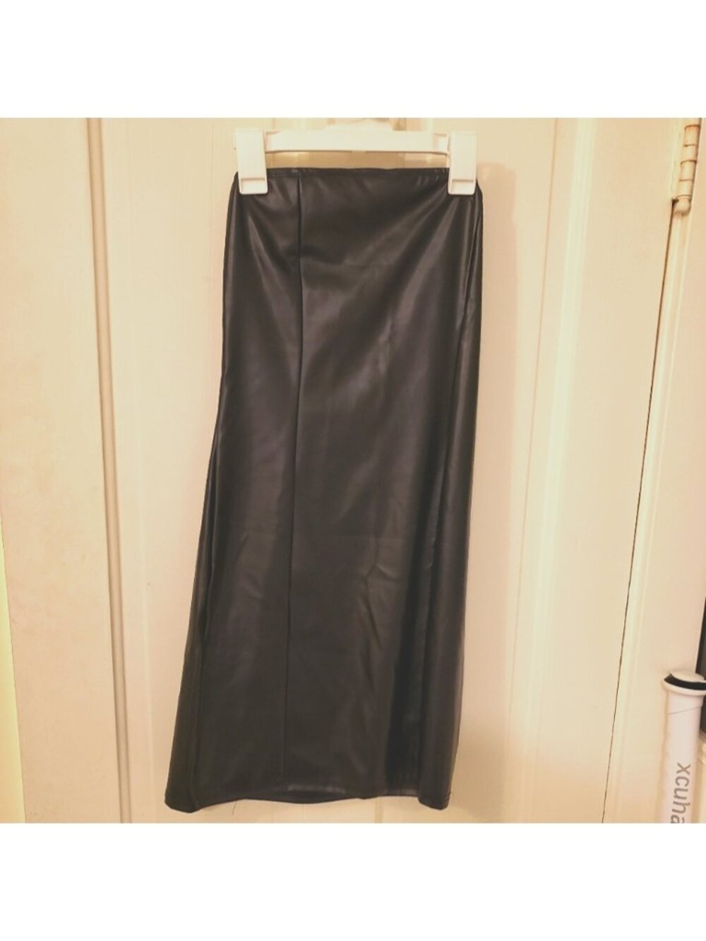Faux Leather Strapless Mini Dress